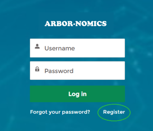 Customer Portal login screen showing "Register" option