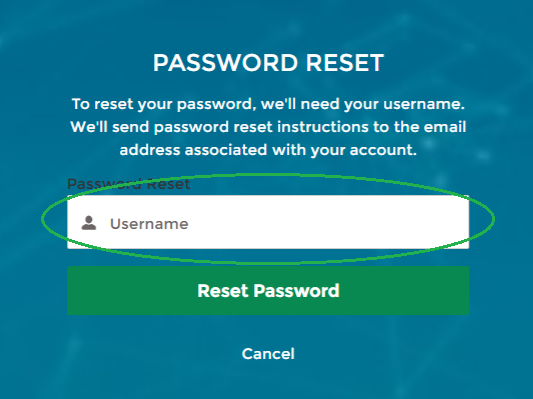 Email containing username for password reset